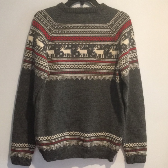 VTG Stowe Woolens Handcrafted Wool Fair Isle Nordic Ski Holiday Sweater Unisex M - Picture 2 of 15